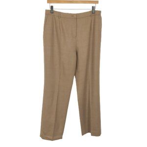 Womens Petite Size 12 12P Pendleton Tan Pure Wool Flannel Dress Trouser Pants